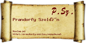 Prandorfy Szolón névjegykártya